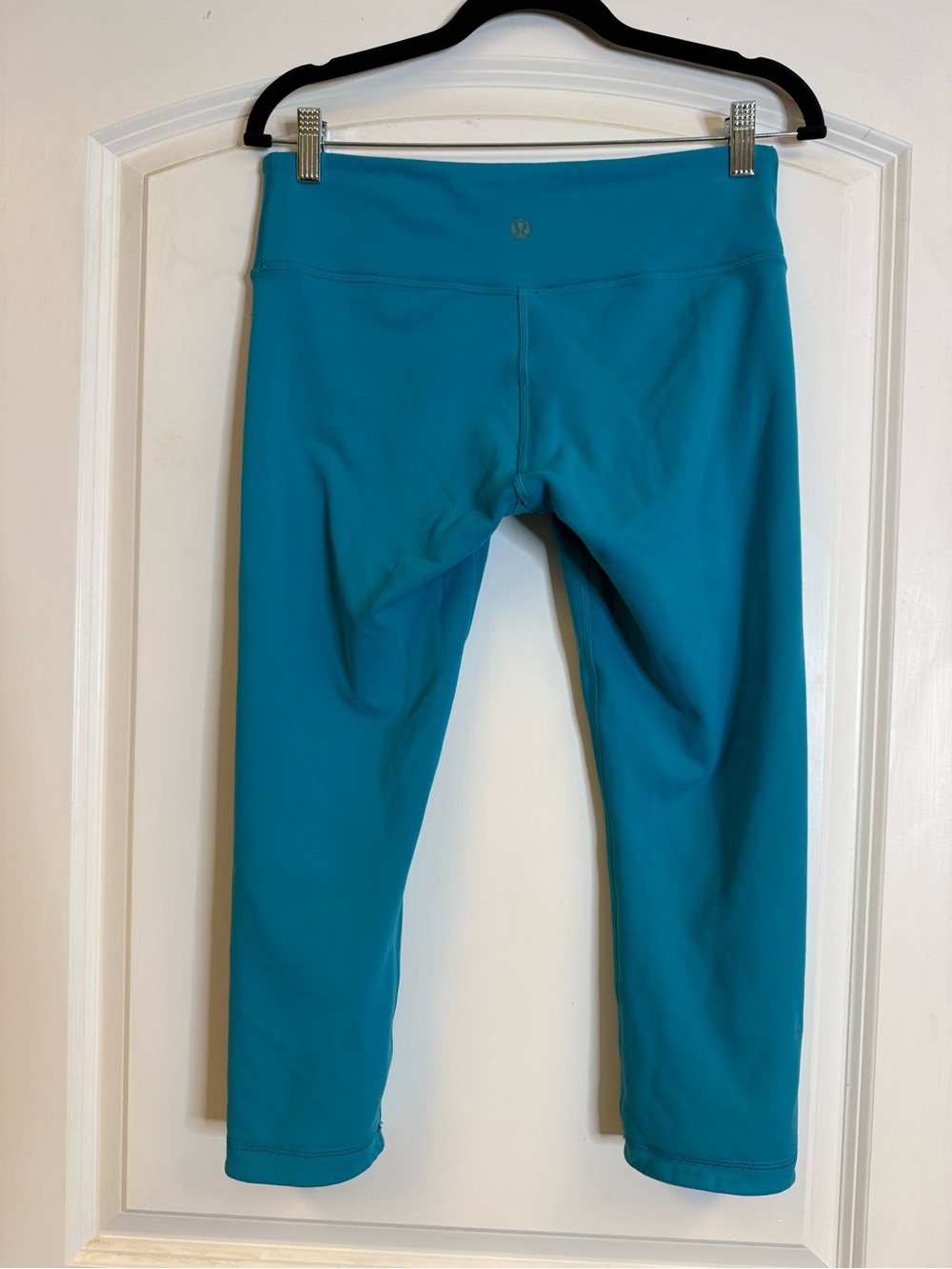 Lululemon Reversible Crop Leggings Size 8 Teal Blue Navy High Rise